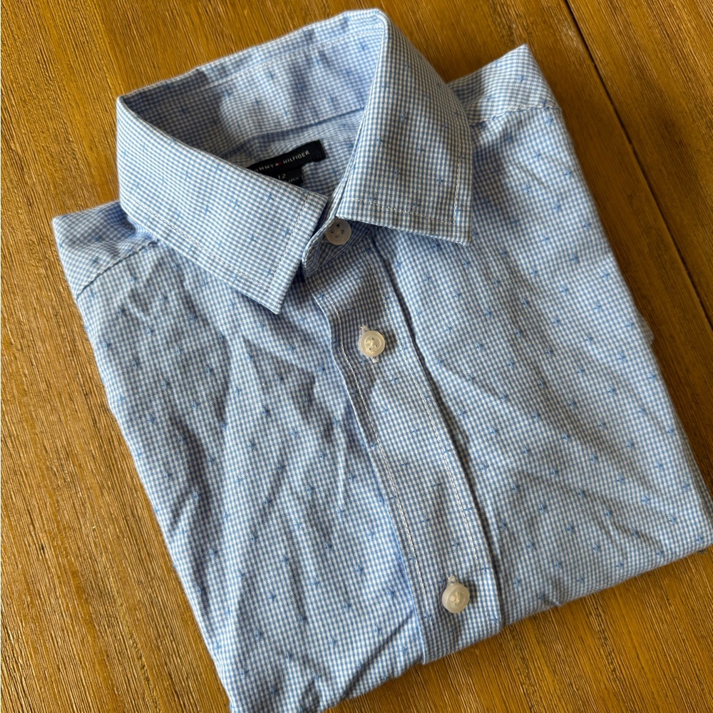Tommy Hilfiger Boys’ Button-Up Shirt – Size 12